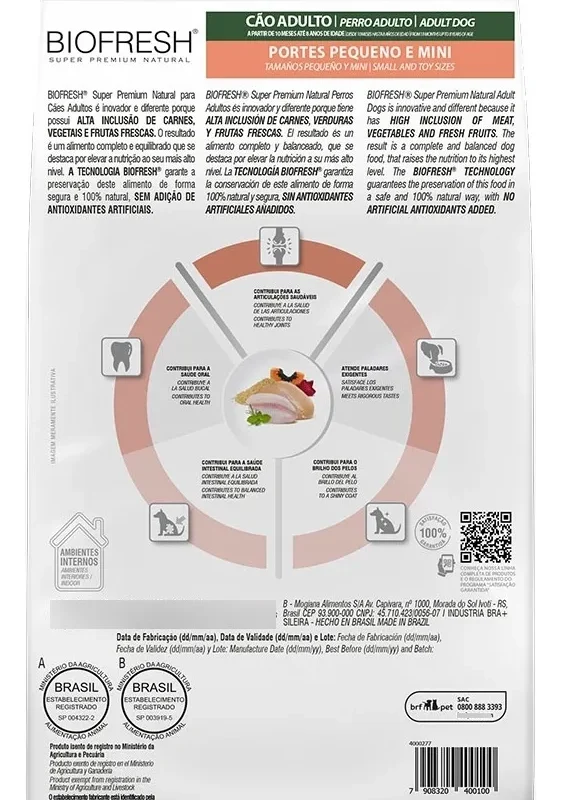 Biofresh Perro Adulto Razas Pequeñas y Mini 10.1kg