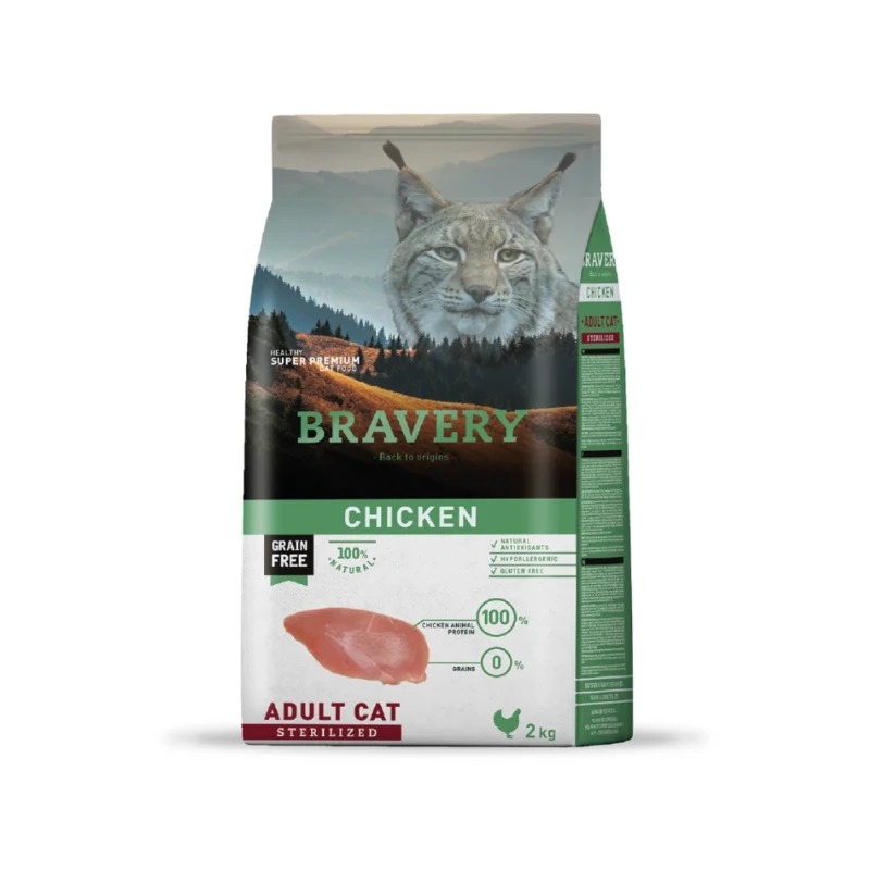 Bravery Gato Adulto Esterilizado Pollo 2kg