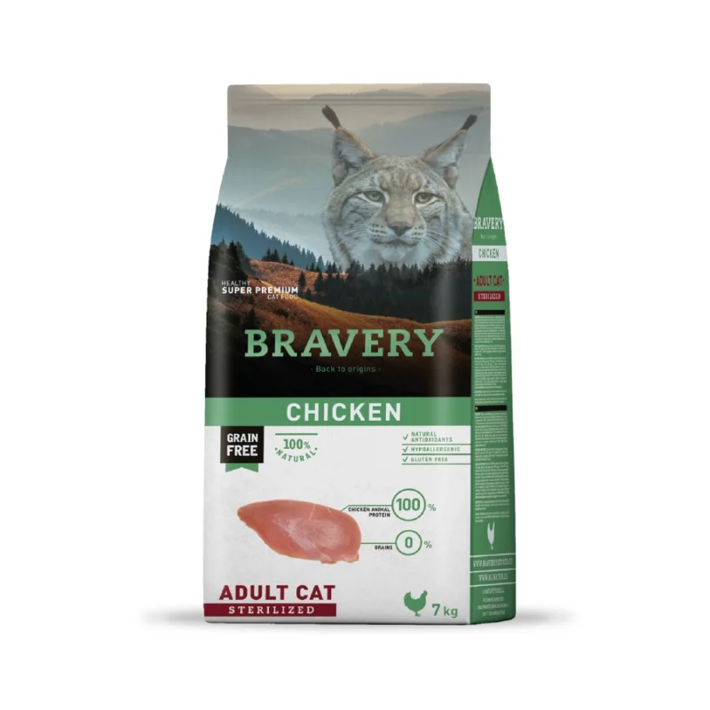 Bravery Gato Adulto Esterilizado Pollo 7kg