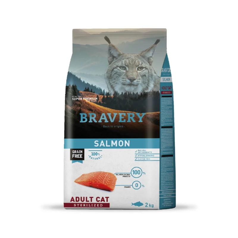 Bravery Gato Adulto Esterilizado Salmón 2kg