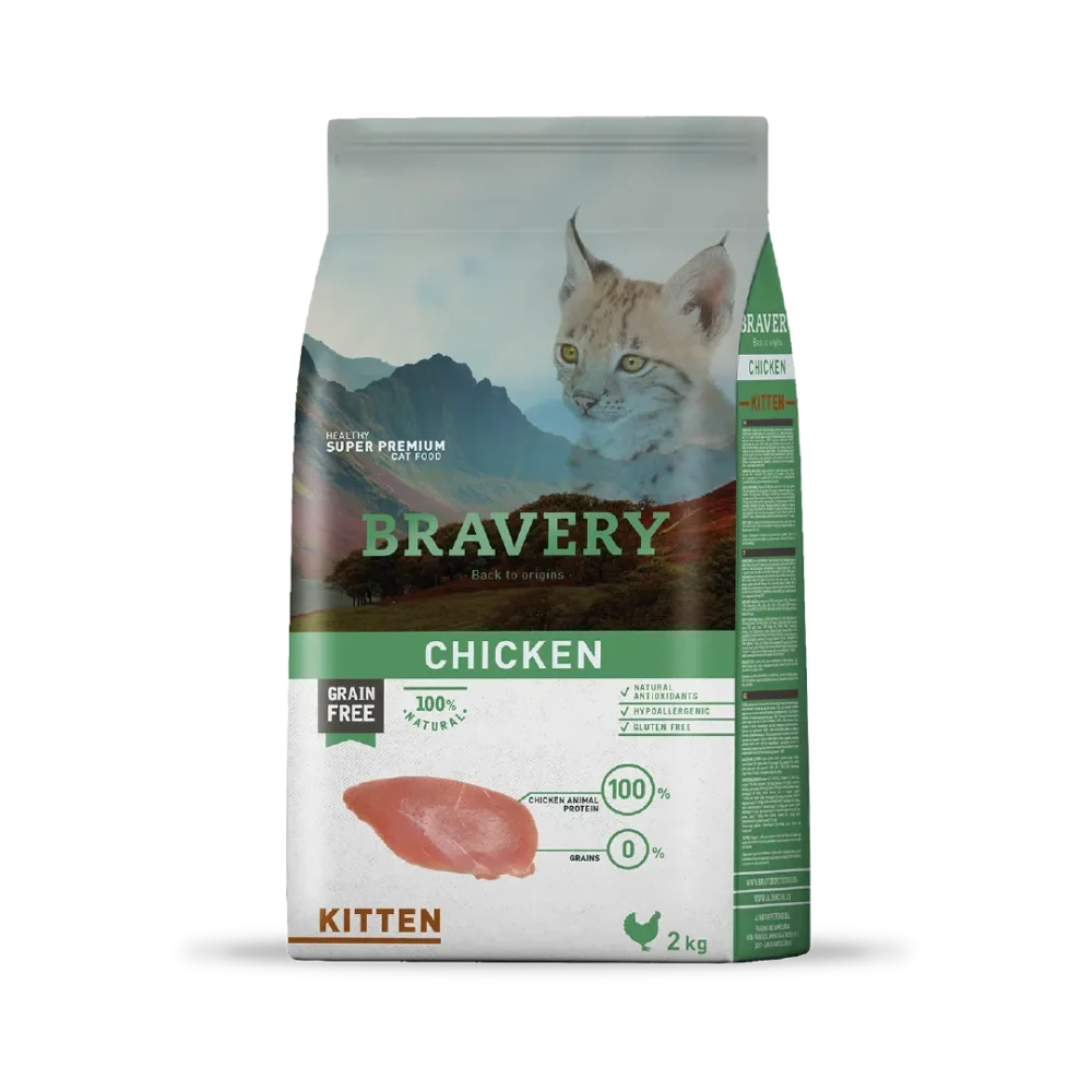 Bravery Gato Kitten Pollo 2kg