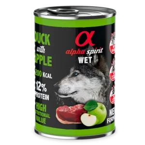 Alpha Spirit Lata Pato con Manzana Verde (400 gr)