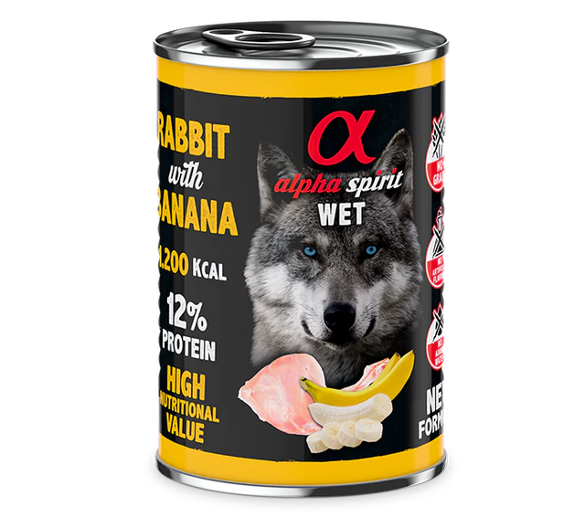 Alpha Spirit Lata Conejo con Plátano (400 gr)